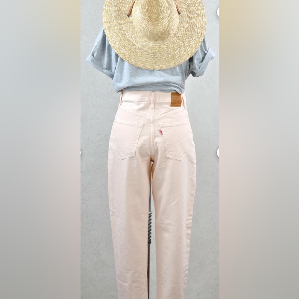 Levis premium palest peach high loose taper mom jeans 100% cotton modern vintage - Picture 10 of 10